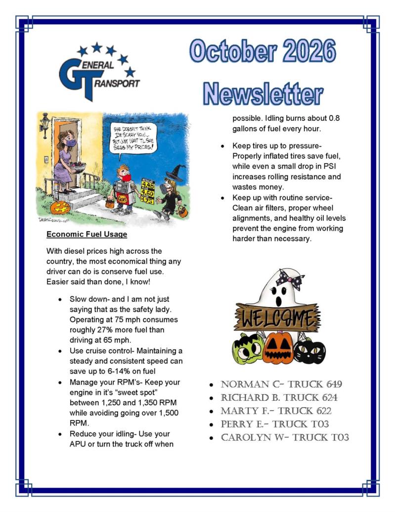 General Transport October 2026 Newsletter